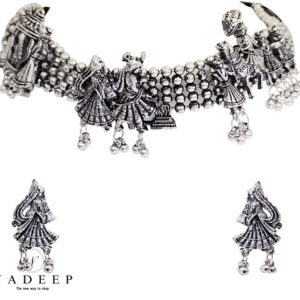 oxidized handmade tribal boho choker bridal groom dulhan doli barrett necklace for women and girls