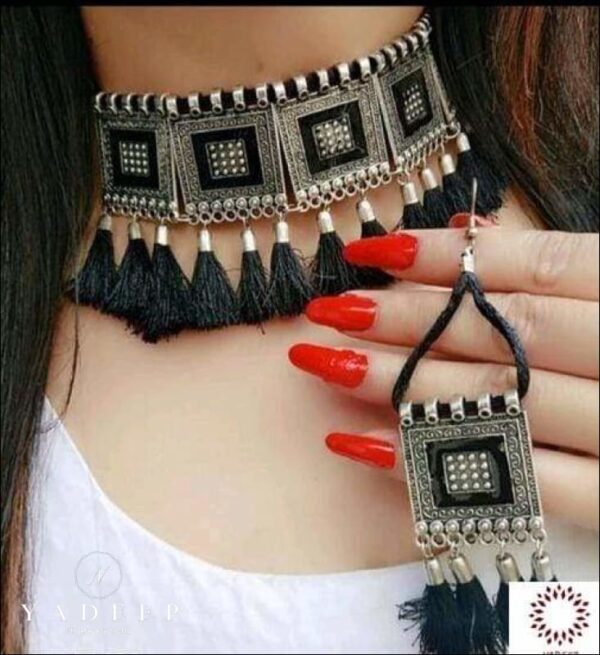 Oxidized Handmade Tribal Boho Choker Tiktok Necklace For Women And Girls Necklace