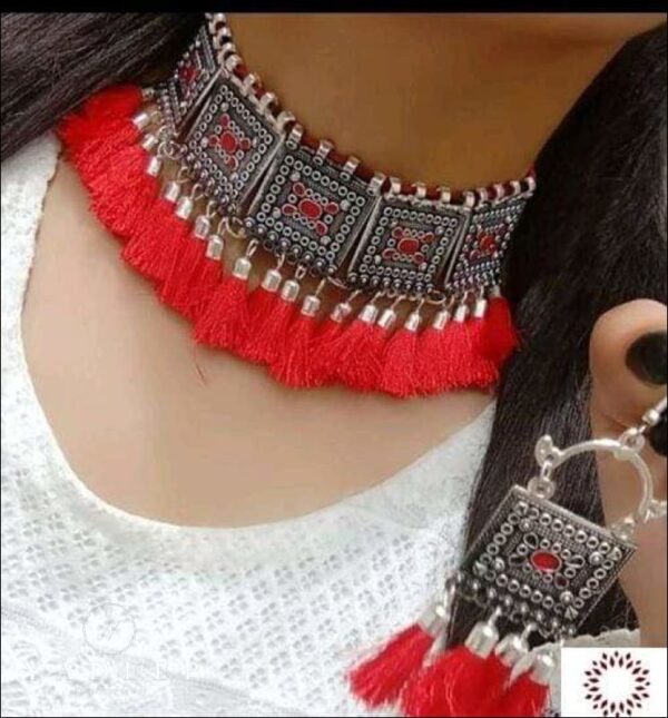 Oxidized Handmade Tribal Boho Choker Tiktok Necklace For Women And Girls Necklace