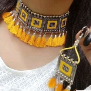 oxidized handmade tribal boho choker tiktok necklace for women and girls