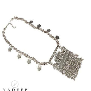 Yadeep India Afghani German Oxidised Silver Jewellery Stylish Antique Pandent Necklace for Women & Girls