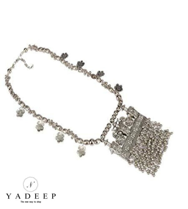Yadeep India Afghani German Oxidised Silver Jewellery Stylish Antique Pandent Necklace For Women &