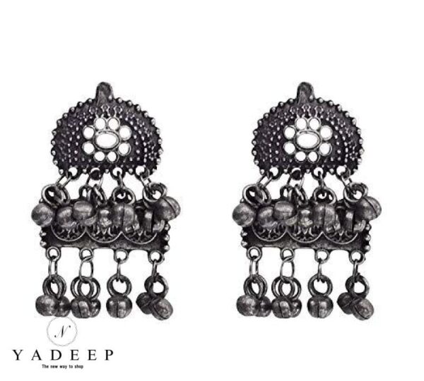 Yadeep India Afghani Oxidised Antique Jewellery Looklike Choker Necklace Set For Women & Girls