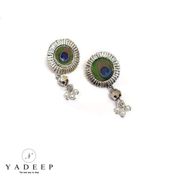 Yadeep India Afghani Oxidised German Silver Jewellery Stylish Antique Designer Artificial Peacock