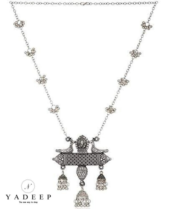 Yadeep India Afghani Oxidised German Silver Jewellery Stylish Antique Designer Chain Pendant