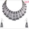 Yadeep India Afghani Oxidised Silver Jewellery Stylish Antique Choker Necklace Set For Women & Girls