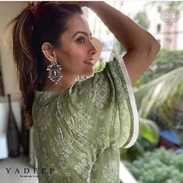 Yadeep India Beautiful Celebrity Inspired Lord Ganesha Earrings Oxidized Silver Alloy Stud Earrings