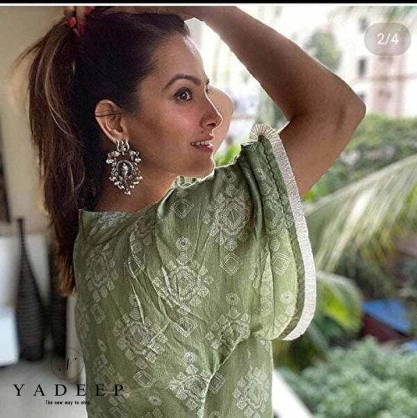 Yadeep India Beautiful Celebrity Inspired Lord Ganesha Earrings With Traditional Mirror Oxidized