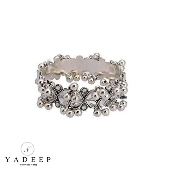 Yadeep India Bracelet With Ghungroo For Women (Silver) Jewellery