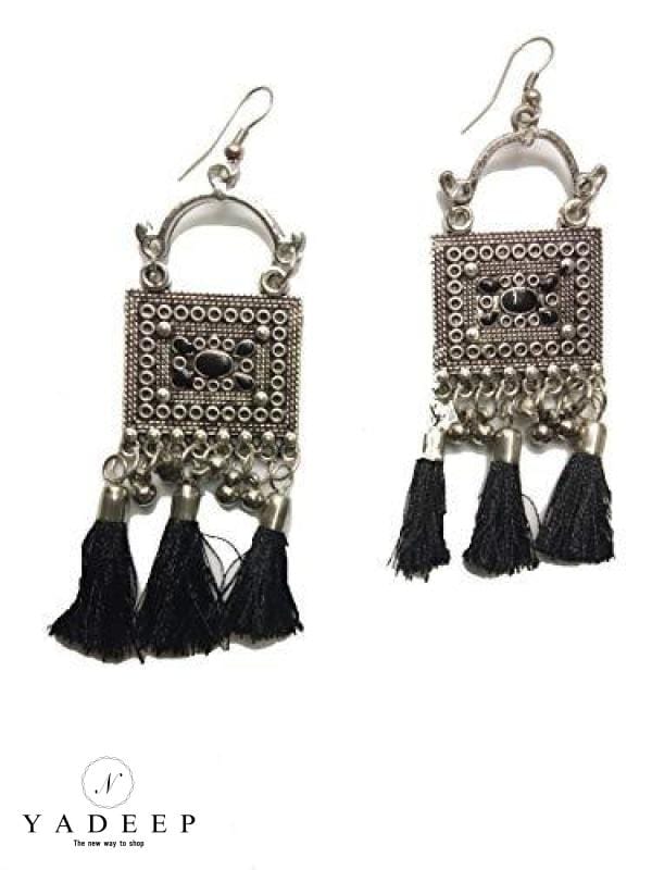 Buy Handmade Waterproof Beads And Thread Black Tassel Earrings Silk Dori Tassel  Earrings For Women  Lowest price in India GlowRoad