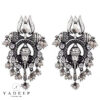 Yadeep India Celebrity Inspired Collection Oxidized Silver Alloy Stud Earrings For Women Jewellery