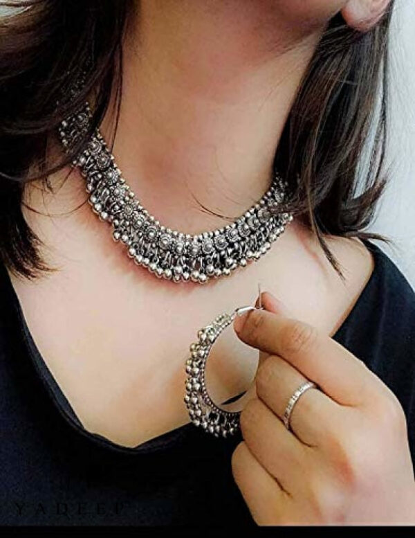 Yadeep India Choker Necklace Set With Earrings For Girls & Women Jewellery