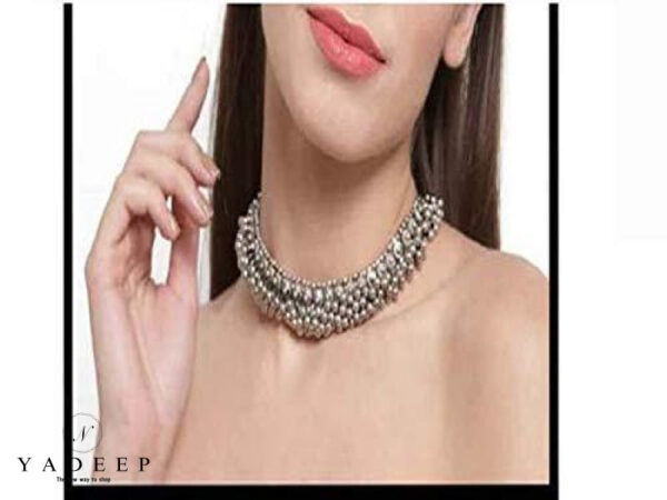 Yadeep India Choker Necklace Set With Earrings For Girls & Women Jewellery
