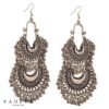 Yadeep India Contemporary Metal Oxidised Silver Dangle Earrings For Women & Girls Jewellery