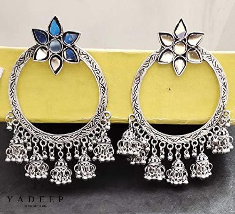 MOONSTONE Celebrity Inspire Afghani Jhumka Jewellery Oxidized Big Earrings  for Women & Girls
