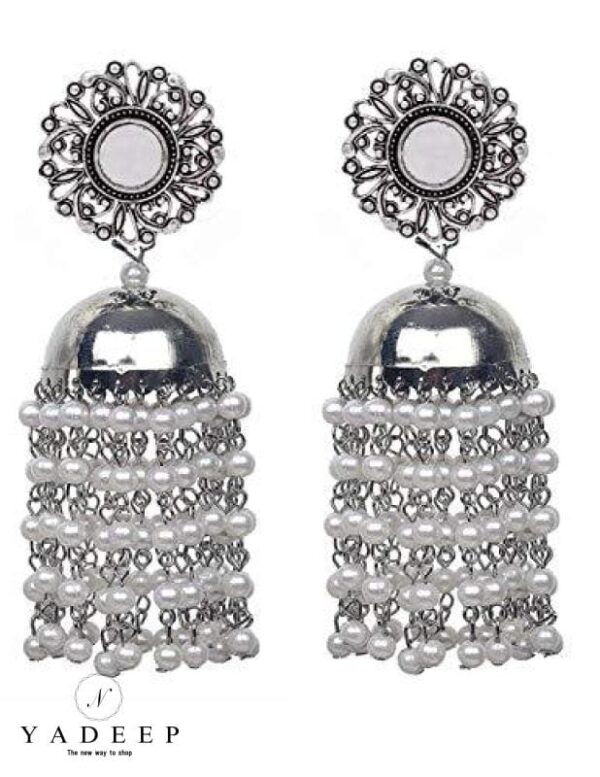 Yadeep India German Silver Earrings For Womens & Girls Jewellery