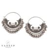 Yadeep India German Silver Oxidised Stylish Chandbali Designer Afghani Hoop Earrings For Women And