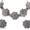 Yadeep India Handcrafted Oxidised Silver Afghani Jewellery Flower Choker Necklace Set For Women &