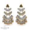Yadeep India Naira Designer Traditional Oxidized German Silver Two Tone Plated Handicraft Danglers