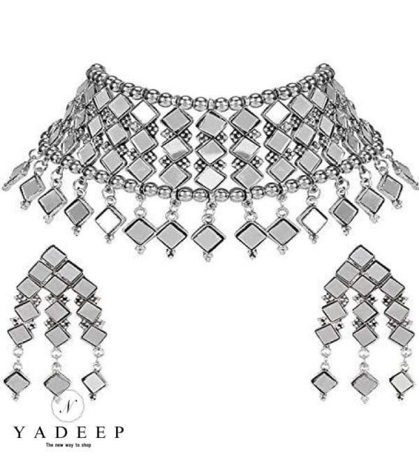 Yadeep India Necklace Set With Earrings For Women & Girls Jewellery