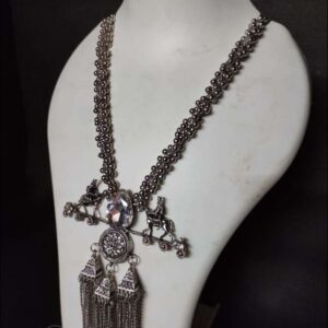 Yadeep India  Oxidised Silver Jewellery Looklike Choker Necklace Set for Women & Girls