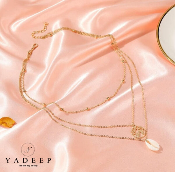 Yadeep India Shell World 3 Layers Necklace Necklace