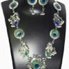 Yadeep India Shop Oxidized Jewelry Antique Peacock Choker Necklace Set For Women (Silver) Jewellery