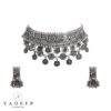 Yadeep India Silver Plated And Choker Necklace With Earrings Set For Girls & Women Jewellery