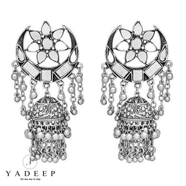 Yadeep India Sonakshi Sinha Inspaired Traditional German Silver Oxidised Antique Stylish Designer