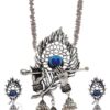 Yadeep India Stylish Oxidised Krishna Flute Necklace Set For Women & Girls