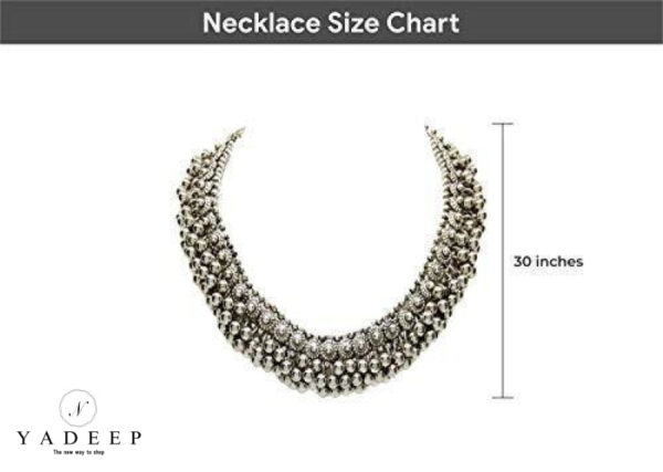 Yadeep India Traditional Choker Necklace Boho Designer Oxidized Set For Girls & Women Jewellery