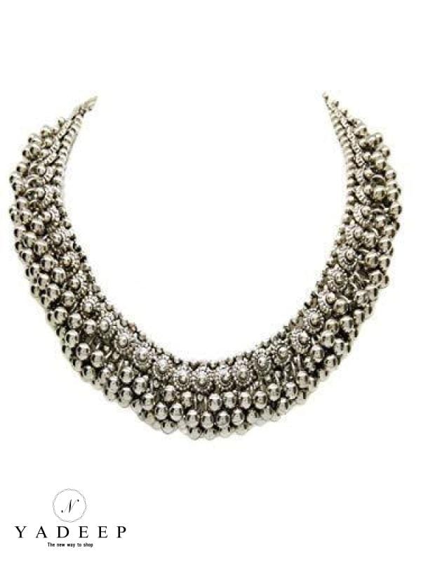 Oxidized German Silver Necklace JH3893 – Jewel Palace