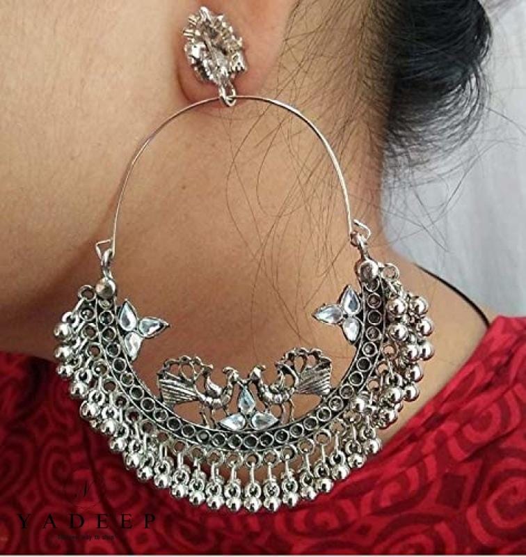 SCOPE Long Golden Traditional Indian Jhumki Earrings for Women - Three  Storey Design Fancy & Stylish Jhumka Earings for Girls. (MULTI) - MAHERA  COLLECTION