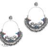 Yadeep India Traditional German Silver Oxidized And Drop Earrings For Women & Girls Jewellery